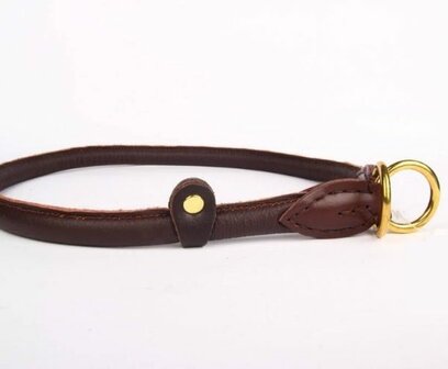 Leren halsband bruin