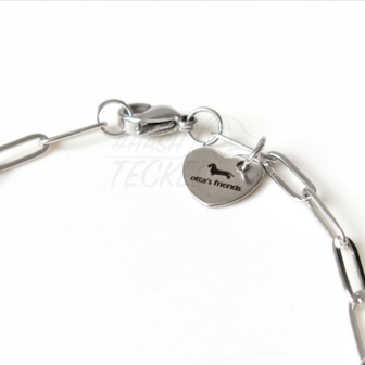 Teckel ketting zilver