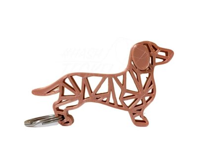 Teckel sleutelhanger roze