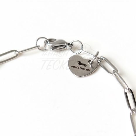 Teckel ketting zilver