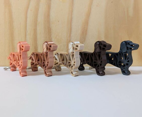 Teckel sleutelhanger roze