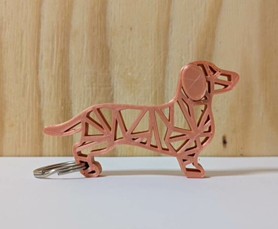 Teckel sleutelhanger roze