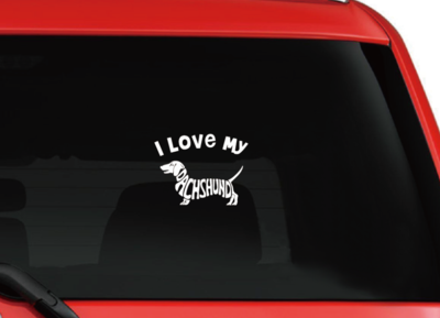 TECKEL STICKER LAPTOP/AUTO | I LOVE MY DACHSHUND