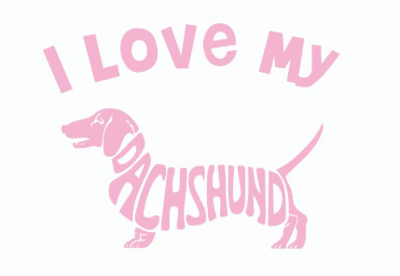 TECKEL STICKER LAPTOP/AUTO | I LOVE MY DACHSHUND
