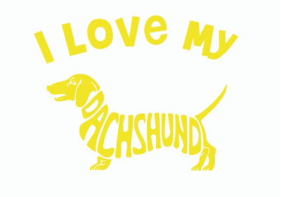 TECKEL STICKER LAPTOP/AUTO | I LOVE MY DACHSHUND