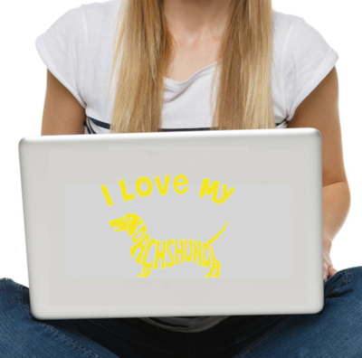 TECKEL STICKER LAPTOP/AUTO | I LOVE MY DACHSHUND
