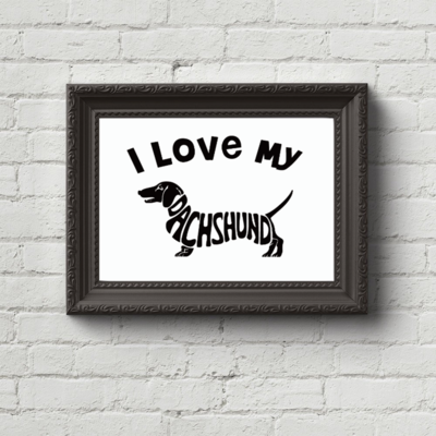 TECKEL STICKER LAPTOP/AUTO | I LOVE MY DACHSHUND