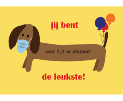 TECKEL ANSICHTKAART | MET 1,5 M AFSTAND