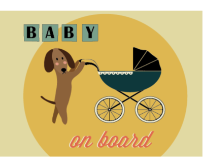 TECKEL ANSICHTKAART | BABY ON BOARD