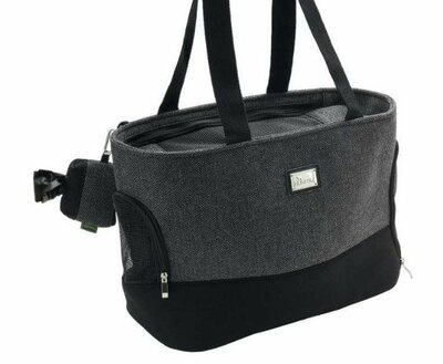 DACHSHUND CARRY BAG | UP TO 8 KG | GREY & BLACK