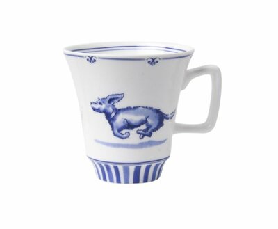 NHAAN DACHSHUND COFFEE CUP | DELFTS BLUE