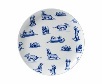 NHAAN DACHSHUND BREAKFAST PLATE | DELFTS BLUE