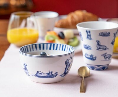 NHAAN TECKEL YOGHURT SCHAALTJE | DELFTS BLAUW