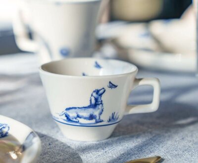 NHAAN DACHSHUND ESPRESSO CUP | SET OF 2 | DELFTS BLUE