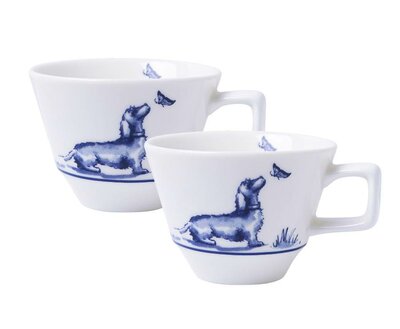 NHAAN DACHSHUND ESPRESSO CUP | SET OF 2 | DELFTS BLUE