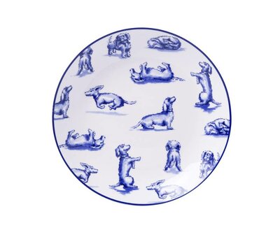 NHAAN DACHSHUND CAKE PLATE | DELFTS BLUE