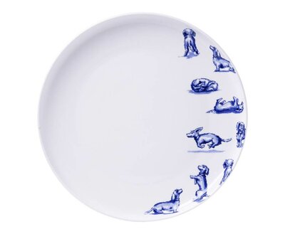 NHAAN DACHSHUND DINNER PLATE | DELFTS BLUE