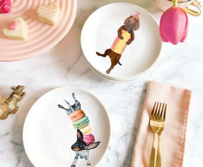 DACHSHUND CASTLE PLATES | SIX PIECES | SWEET WIENERS