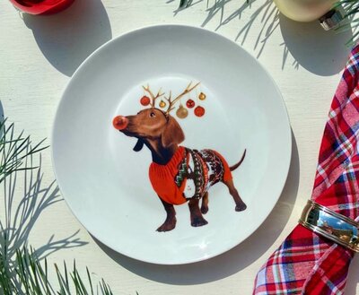 DACHSHUND CASTLE PLATES | SIX PIECES | WIENERFUL TIME