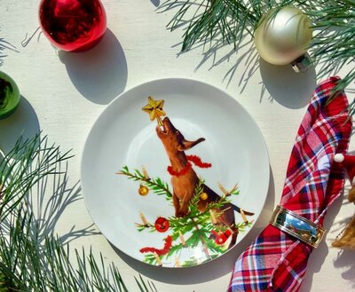 DACHSHUND CASTLE PLATES | SIX PIECES | WIENERFUL TIME