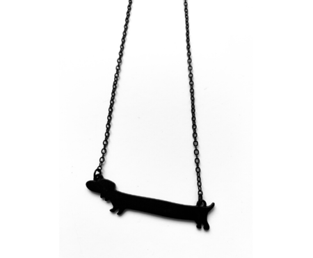 TECKEL KETTING CONTOUR | ZWART