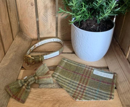 BANDANA | TWEED & TARTAN BEIGE / GROEN