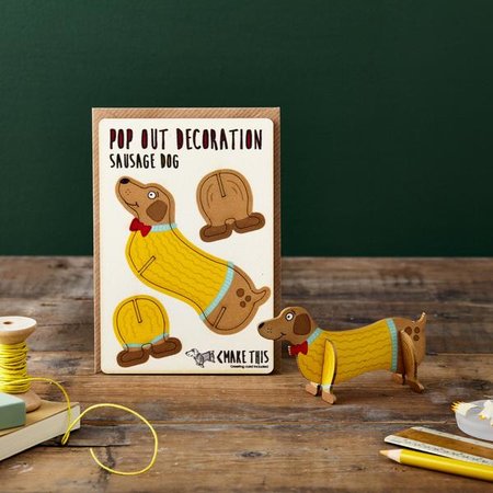 POP-OUT WENSKAART | TECKEL PINDA