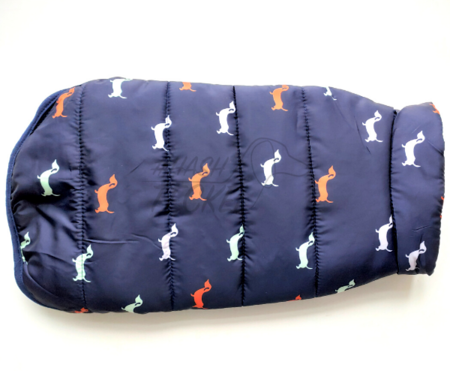 TECKEL JAS MET TECKELS | FLEECE GEVOERD | BLAUW