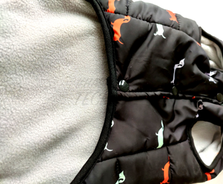 TECKEL JAS MET TECKELS | FLEECE GEVOERD | ZWART
