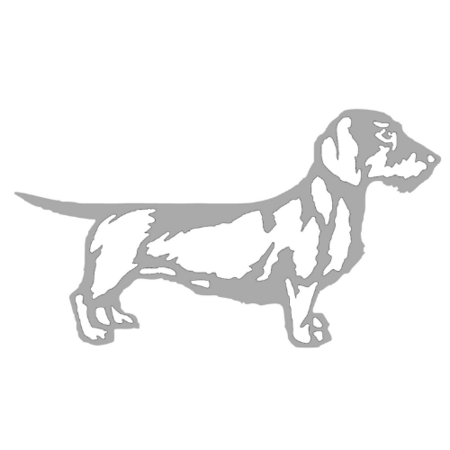 RUWHAAR TECKEL STICKER | ZILVER