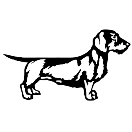 RUWHAAR TECKEL STICKER | ZWART