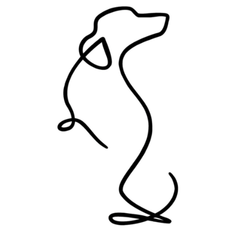 ONE LINE TECKEL STICKER | ABSTRACT | ZWART