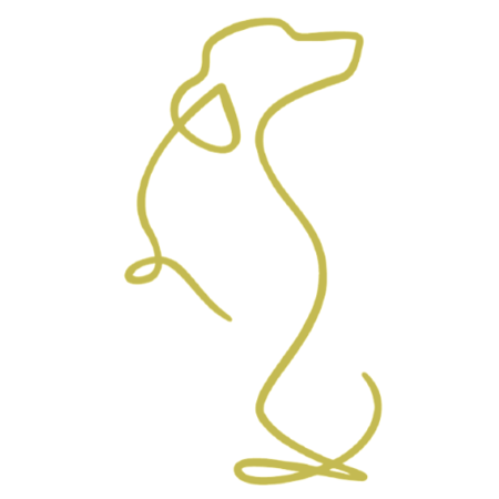ONE LINE TECKEL STICKER | ABSTRACT | GOUD