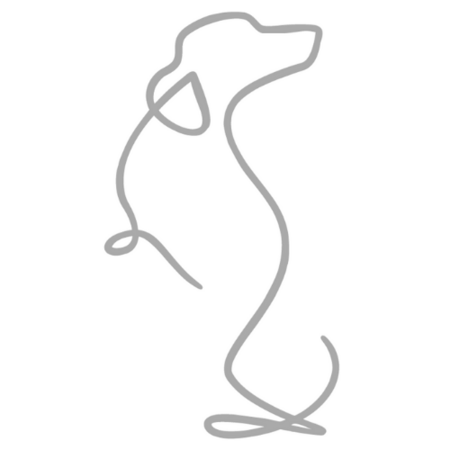 ONE LINE TECKEL STICKER | ABSTRACT | ZILVER