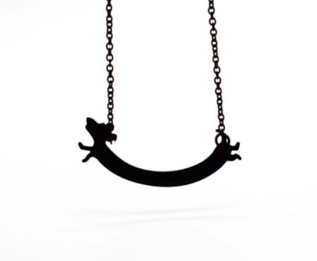 TECKEL KETTING GEBOGEN | ZWART