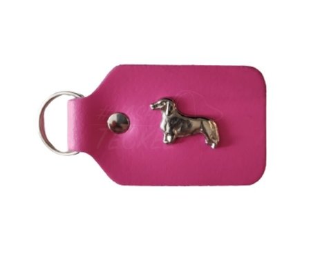LEREN SLEUTELHANGER MET TECKEL | ROZE