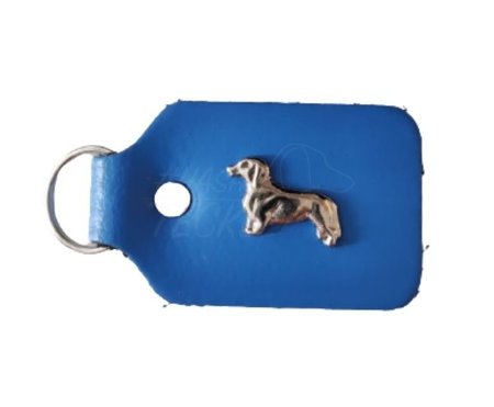 LEREN SLEUTELHANGER MET TECKEL | BLAUW