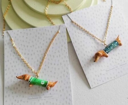 TECKEL KETTING | HANDGEMAAKT | GROEN