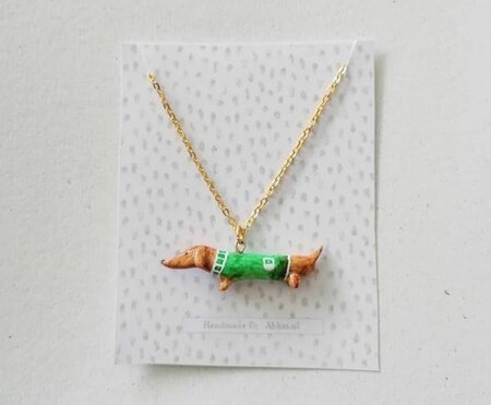 TECKEL KETTING | HANDGEMAAKT | GROEN