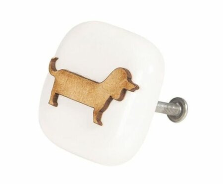 DACHSHUND DOOR KNOB | CERAMIC