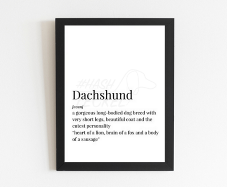 DACHSHUND POSTER & LIJST | HEART OF A LION