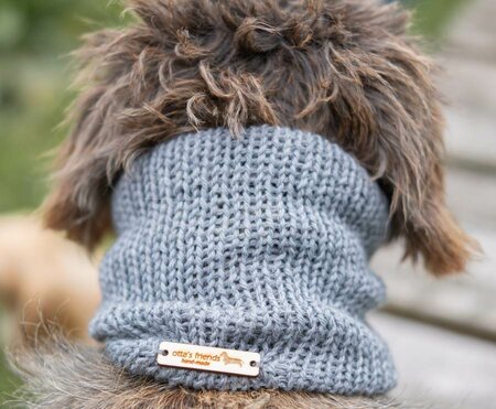 DACHSHUND TURTLENECK SCARF | WOOL | GRAY