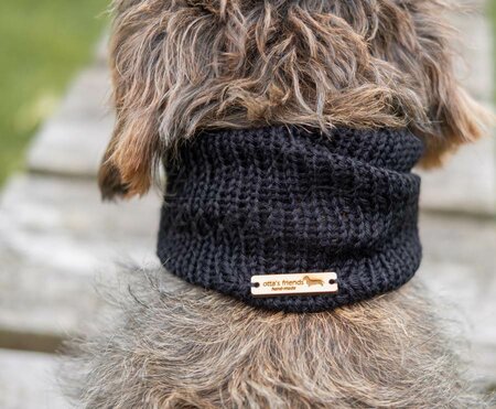 DACHSHUND TURTLENECK SCARF | WOOL | BLACK 