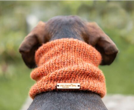 DACHSHUND TURTLENECK SCARF | WOOL | RUSTY ORANGE