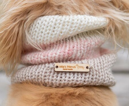 DACHSHUND TURTLENECK SCARF | WOOL | PINK BEIGE